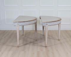 Pair of Swedish 19th Century Gustavian Style Demi Lune Tables - 4707313