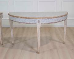 Pair of Swedish 19th Century Gustavian Style Demi Lune Tables - 4707353
