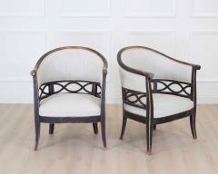 Pair of Swedish 20th Century Barrel Back Armchairs - 4737288