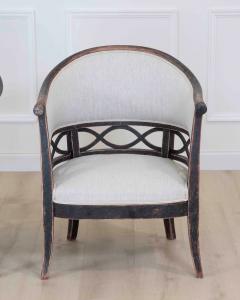 Pair of Swedish 20th Century Barrel Back Armchairs - 4737289
