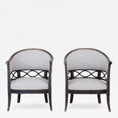 Pair of Swedish 20th Century Barrel Back Armchairs - 4738859