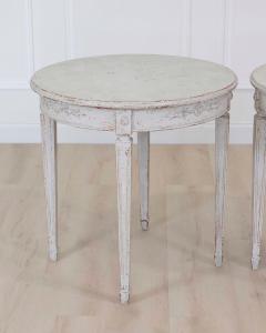 Pair of Swedish 20th Century Carved Round Tables - 4758127
