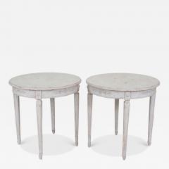 Pair of Swedish 20th Century Carved Round Tables - 4760708