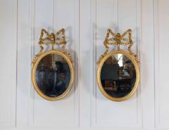 Pair of Swedish 20th Century Ribbon Crested Mirrors - 4791553