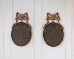 Pair of Swedish 20th Century Ribbon Crested Mirrors - 4791565