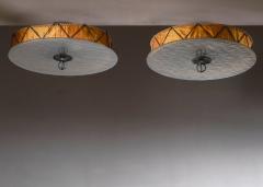 Pair of Swedish Art Deco ceiling lamps - 4774912