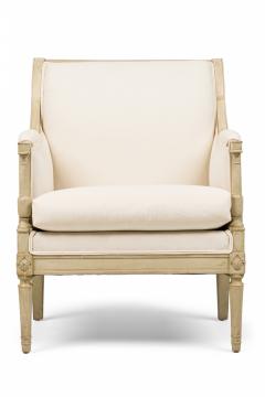 Pair of Swedish Beige Upholstered Bergere Armchairs - 4169382