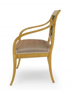 Pair of Swedish Biedermeier Gilt Arm Chairs - 1402064