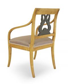 Pair of Swedish Biedermeier Gilt Arm Chairs - 1402065
