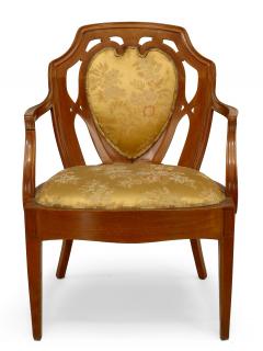 Pair of Swedish Biedermeier Gold Floral Arm Chair - 1402373