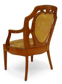 Pair of Swedish Biedermeier Gold Floral Arm Chair - 1402376