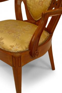 Pair of Swedish Biedermeier Gold Floral Arm Chair - 1402377