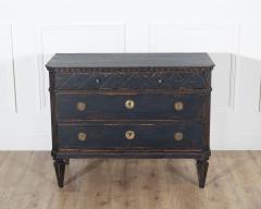 Pair of Swedish Black Painted Commodes with Brass Hardware 20th Century - 4381215