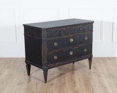 Pair of Swedish Black Painted Commodes with Brass Hardware 20th Century - 4381218