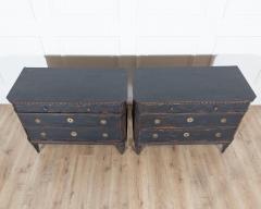 Pair of Swedish Black Painted Commodes with Brass Hardware 20th Century - 4381234