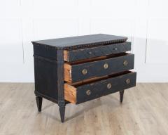 Pair of Swedish Black Painted Commodes with Brass Hardware 20th Century - 4381241