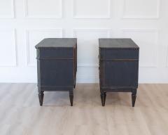 Pair of Swedish Black Painted Three Drawer Chests Circa 1900 - 4791346