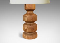 Pair of Swedish Brutalist Table Lamps in Pine - 4015930