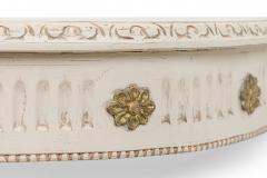 Pair of Swedish Cream Painted and Gilt Demilune Wall Mounted Console Tables - 4170695