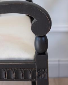 Pair of Swedish Ebonized Neoclassical Armchairs Circa 1880 - 4812472