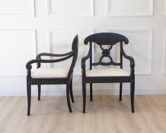 Pair of Swedish Ebonized Neoclassical Armchairs Circa 1880 - 4812474