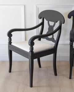 Pair of Swedish Ebonized Neoclassical Armchairs Circa 1880 - 4812486