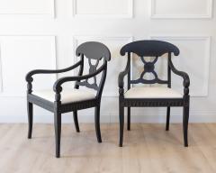 Pair of Swedish Ebonized Neoclassical Armchairs Circa 1880 - 4812489