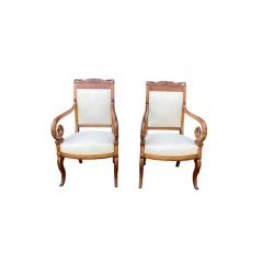 Pair of Swedish Empire Mahogany Armchairs - 3738831