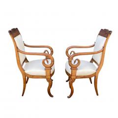 Pair of Swedish Empire Mahogany Armchairs - 3738834