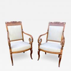 Pair of Swedish Empire Mahogany Armchairs - 3742967