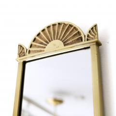 Pair of Swedish Grace era polished brass mirrored sconces  - 4707792