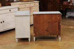 Pair of Swedish Gustavian Style 1890s Painted Chests with Carved Stars - 3509406
