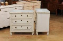 Pair of Swedish Gustavian Style 1890s Painted Chests with Carved Stars - 3509475