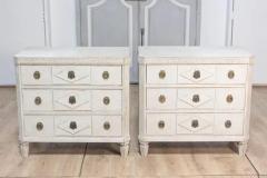 Pair of Swedish Gustavian Style 1890s Painted Chests with Greek Key Friezes - 3715264