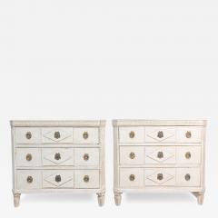 Pair of Swedish Gustavian Style 1890s Painted Chests with Greek Key Friezes - 3719264