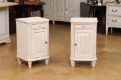 Pair of Swedish Gustavian Style 19th Century Painted Wood Nightstands Tables - 3558412