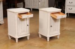 Pair of Swedish Gustavian Style 19th Century Painted Wood Nightstands Tables - 3558413