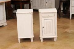 Pair of Swedish Gustavian Style 19th Century Painted Wood Nightstands Tables - 3558436