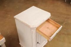Pair of Swedish Gustavian Style 19th Century Painted Wood Nightstands Tables - 3558437