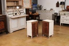 Pair of Swedish Gustavian Style 19th Century Painted Wood Nightstands Tables - 3558439