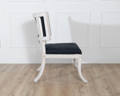 Pair of Swedish Gustavian Style Chairs with Dark Blue Upholstery - 4313793