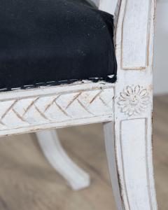 Pair of Swedish Gustavian Style Chairs with Dark Blue Upholstery - 4313798