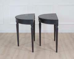Pair of Swedish Gustavian Style Demi Lune Console Tables - 4737119