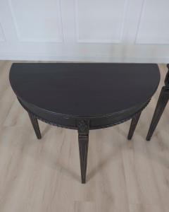 Pair of Swedish Gustavian Style Demi Lune Console Tables - 4737123