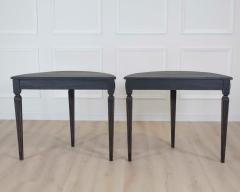 Pair of Swedish Gustavian Style Demi Lune Console Tables - 4737186