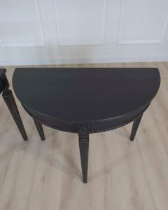Pair of Swedish Gustavian Style Demi Lune Console Tables - 4737195