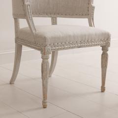 Pair of Swedish Gustavian Style Painted Barrel Back Armchairs - 3367295