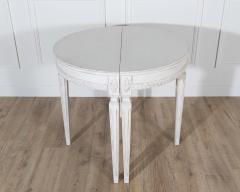 Pair of Swedish Gustavian White Painted Demi Lune Consoles ca 1880 - 4313799