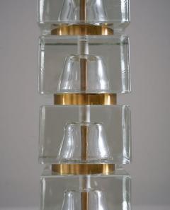 Pair of Swedish Mid Century Table Lamps in Glass and Brass - 3102147