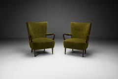 Pair of Swedish Modern Armchairs with Green Upholstery Sweden ca 1940s - 4263453